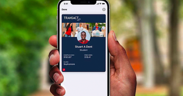 Transact campus App on mobile phone